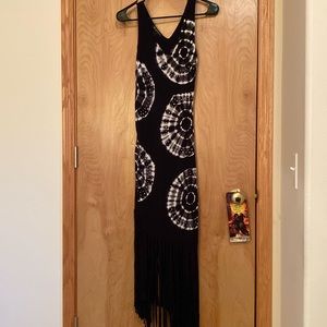 I.N.C. International Concepts tie dye sleeveless studded fringe dress